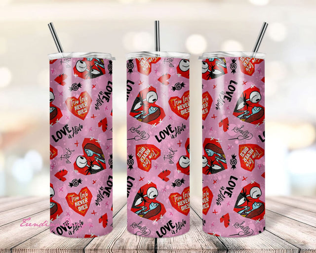 Valentines Day Tumbler Sublimation Design, 20oz Love Hearts Skinny Tumbler Wraps Template PNG, 20oz Straight Tumbler Sublimation TrendingDesign 