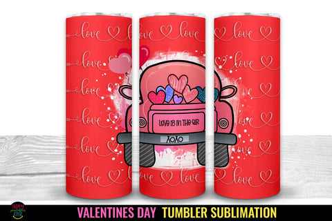 Valentines Day Tumbler Sublimation I 20 Oz Tumbler Wrap PNG Sublimation Happy Printables Club 