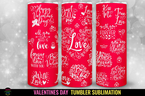 Valentines Day Tumbler Sublimation I 20 Oz Tumbler Wrap PNG Sublimation Happy Printables Club 