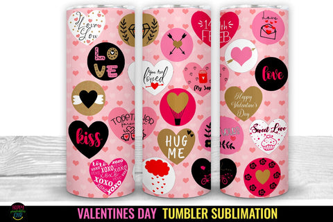 Valentines Day Tumbler Sublimation I 20 Oz Tumbler Wrap PNG Sublimation Happy Printables Club 