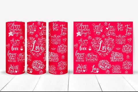 Valentines Day Tumbler Sublimation I 20 Oz Tumbler Wrap PNG Sublimation Happy Printables Club 