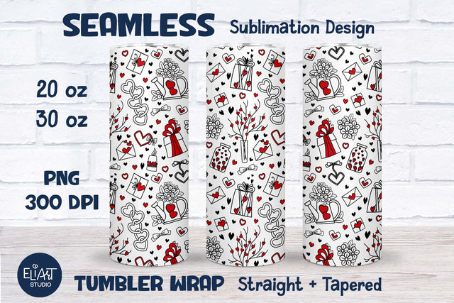Valentines Day Tumbler Sublimation, Tumbler Wrap 20-30 OZ. Sublimation Elinorka 