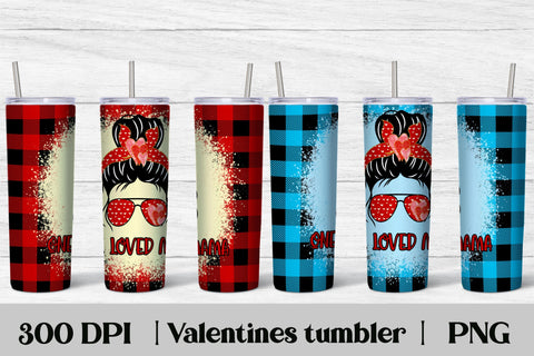 Valentines day tumbler wrap | Messy bun tumbler Sublimation Svetana Studio 