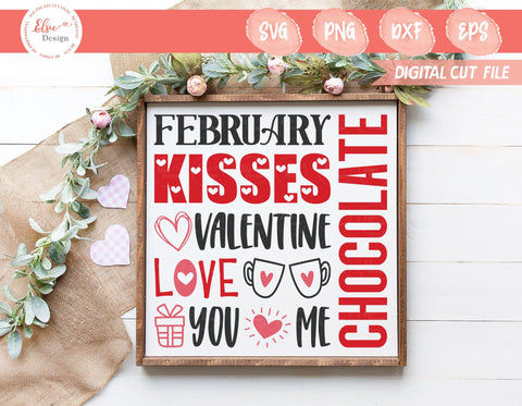 Valentine's Day - Valentine Subway Art - SVG, PNG, DXF, EPS SVG Elsie Loves Design 