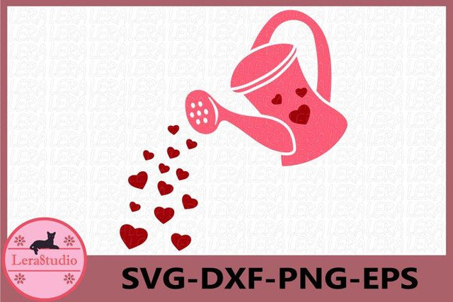 Valentines Day Watering can Svg SVG Lerastudio 