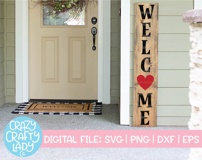 Valentine's Day Welcome | Porch Sign SVG Cut File SVG Crazy Crafty Lady Co. 