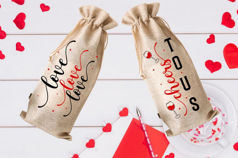 Valentine's Day Wine Bag SVG Bundle SVG Regulrcrative 