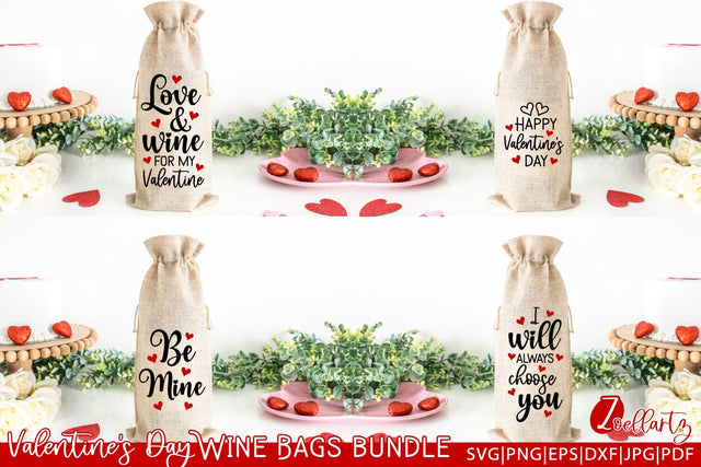 Valentine's Day Wine Bags Bundle | SVG Cut files SVG zoellartz 