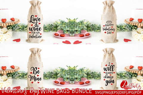 Valentine's Day Wine Bags Bundle | SVG Cut files SVG zoellartz 