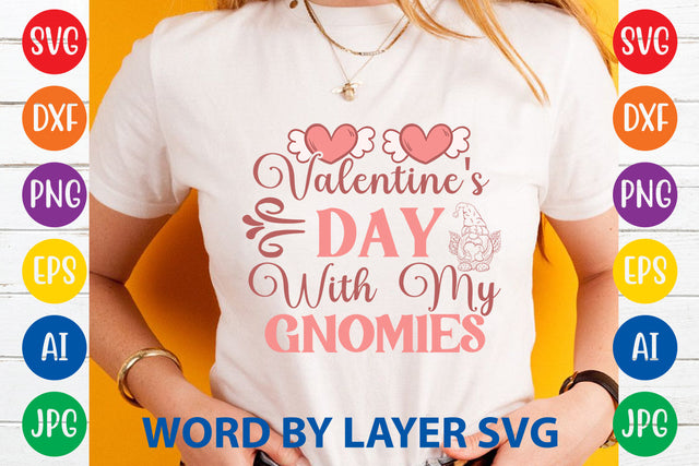 Valentine's Day With My Gnomies, Gnome SVG Cut File SVG Rafiqul20606 