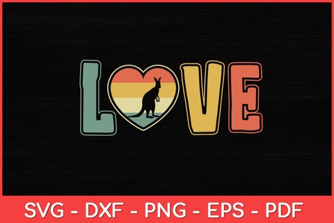 Valentines Distressed Vintage Kangaroo Lover Funny Animals Svg Design SVG artprintfile 