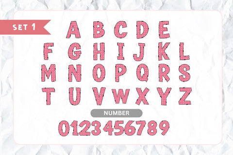 Valentine’s Doodle Alphabet and Hand Drawn Numbers & Clipart Font Regulrcrative 