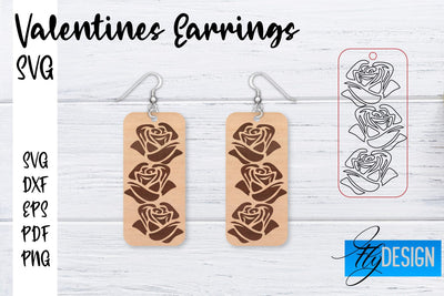 Valentine’s Earrings Laser Cut SVG | Earrings SVG Design | CNC Files SVG Fly Design 
