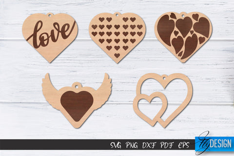 Valentine’s Earrings Laser Cut SVG | Earrings SVG Design | CNC Files SVG Fly Design 