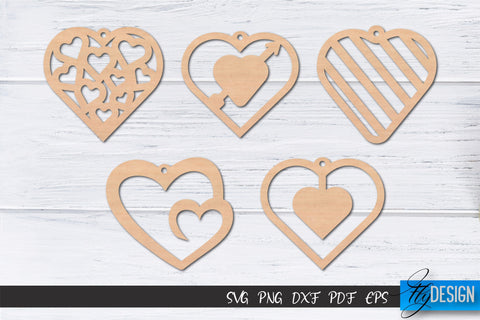 Valentine’s Earrings Laser Cut SVG | Earrings SVG Design | CNC Files SVG Fly Design 