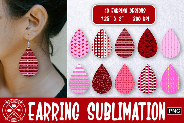 Valentines Earrings Sublimation|Earrings PNG Sublimation Last Frontier Design Co. 
