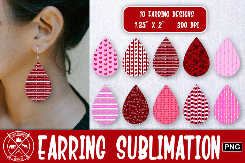 Valentines Earrings Sublimation|Earrings PNG Sublimation Last Frontier Design Co. 