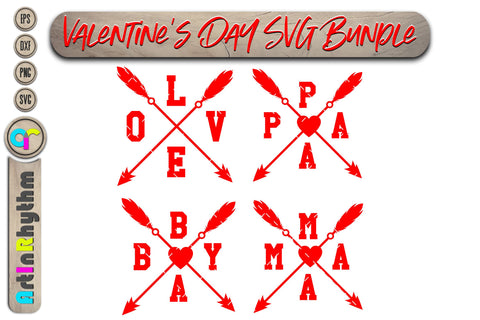 Valentines Family Arrow svg SVG Artinrhythm shop 