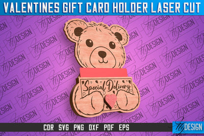 Valentines Gift Card Holder Laser Cut SVG | Gift Card Holder SVG | CNC Files SVG Fly Design 