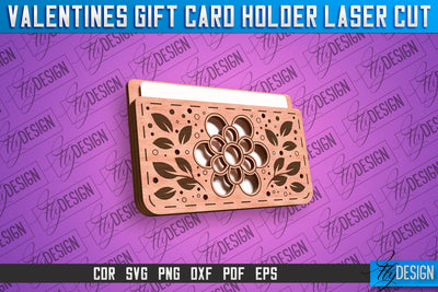 Valentines Gift Card Holder Laser Cut SVG | Gift Card Holder SVG | CNC Files SVG Fly Design 
