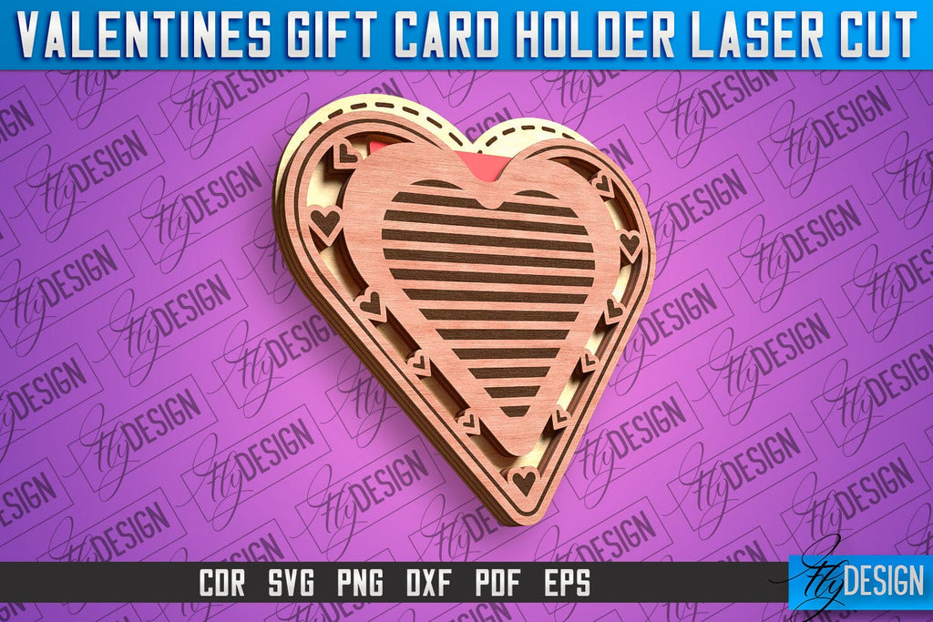 Valentines Gift Card Holder Laser Cut SVG | Gift Card Holder SVG | CNC ...