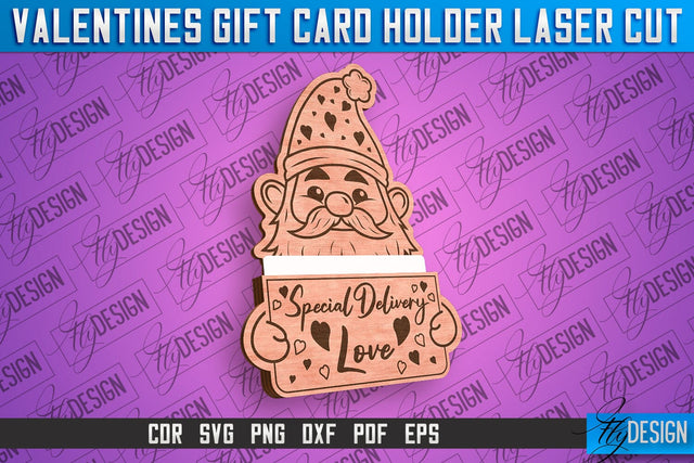 Valentines Gift Card Holder Laser Cut SVG | Gift Card Holder SVG | CNC Files SVG Fly Design 