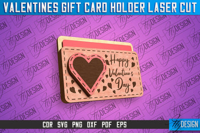 Valentines Gift Card Holder Laser Cut SVG | Gift Card Holder SVG | CNC Files SVG Fly Design 