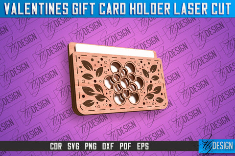 Valentines Gift Card Holder Laser Cut SVG | Gift Card Holder SVG | CNC Files SVG Fly Design 