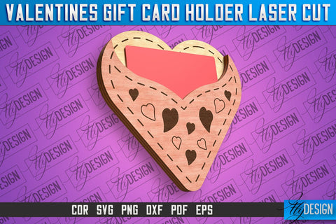 Valentines Gift Card Holder Laser Cut SVG | Gift Card Holder SVG | CNC Files SVG Fly Design 
