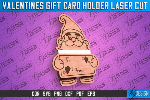 Valentines Gift Card Holder Laser Cut SVG | Gift Card Holder SVG | CNC Files SVG Fly Design 