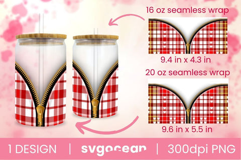 Valentines Glass Can Wrap Bundle Sublimation SvgOcean 