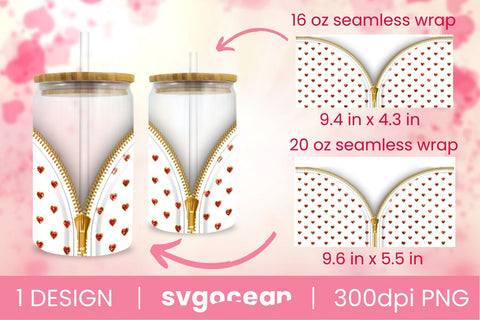 Valentines Glass Can Wrap Bundle Sublimation SvgOcean 