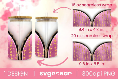 Valentines Glass Can Wrap Bundle Sublimation SvgOcean 