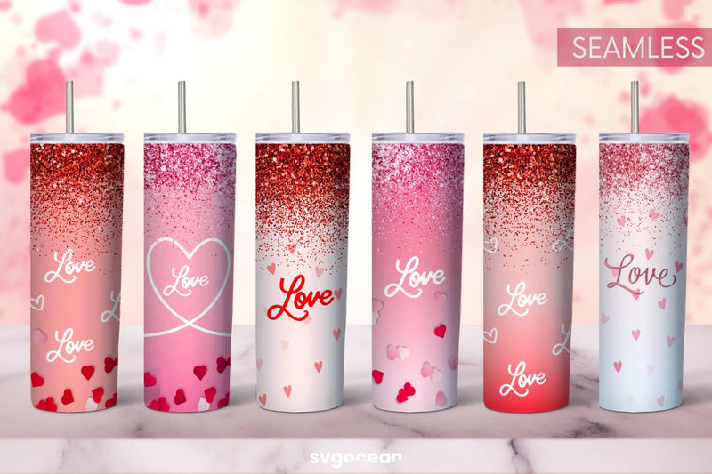 Valentine’s Glitter Tumbler Sublimation Bundle Sublimation SvgOcean 