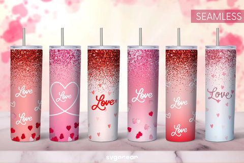 Valentine’s Glitter Tumbler Sublimation Bundle Sublimation SvgOcean 