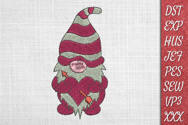Valentines Gnome 2 Embroidery Designs Embroidery/Applique DESIGNS SvgOcean 