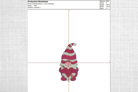Valentines Gnome Embroidery Designs Embroidery/Applique DESIGNS SvgOcean 