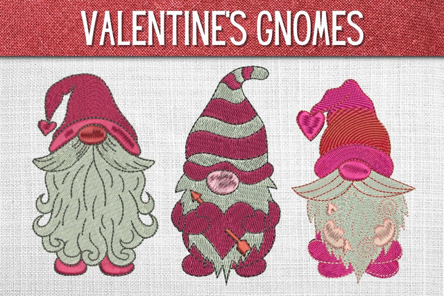 Valentines Gnome Embroidery Designs Embroidery/Applique DESIGNS SvgOcean 
