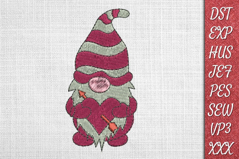 Valentines Gnome Embroidery Designs Embroidery/Applique DESIGNS SvgOcean 