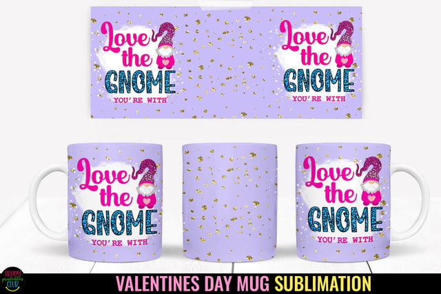 Valentines Gnome Mug Wrap Sublimation I Valentine Mugs PNG Sublimation Happy Printables Club 
