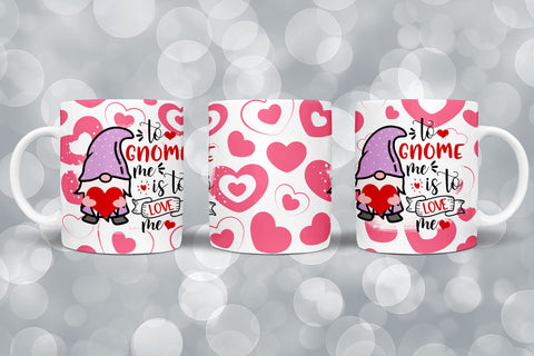 Valentines Gnome Mug Wrap Sublimation I Valentine Mugs PNG Sublimation Happy Printables Club 
