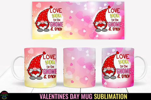 Valentines Gnome Mug Wrap Sublimation I Valentine Mugs PNG Sublimation Happy Printables Club 
