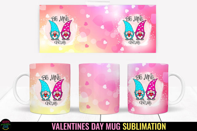 Valentines Gnome Mug Wrap Sublimation I Valentine Mugs PNG Sublimation Happy Printables Club 