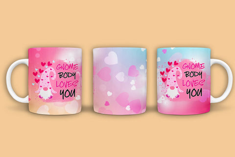 Valentines Gnome Mug Wrap Sublimation I Valentine Mugs PNG Sublimation Happy Printables Club 