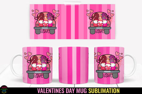 Valentines Gnome Mug Wrap Sublimation I Valentine Mugs PNG Sublimation Happy Printables Club 