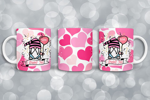 Valentines Gnome Mug Wrap Sublimation I Valentine Mugs PNG Sublimation Happy Printables Club 
