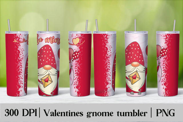 Valentines gnome tumbler design | Valentines gnome PNG Sublimation Svetana Studio 