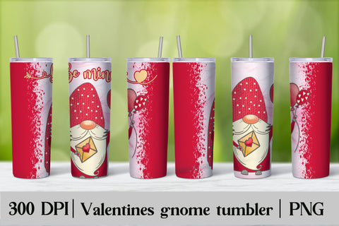 Valentines gnome tumbler design | Valentines gnome PNG Sublimation Svetana Studio 