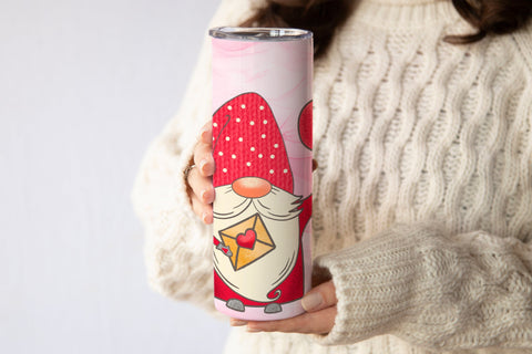 Valentines gnome tumbler design | Valentines gnome PNG Sublimation Svetana Studio 