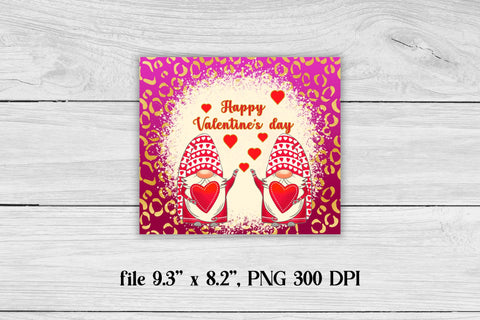 Valentines gnome tumbler | Gnome tumbler wrap Sublimation Svetana Studio 